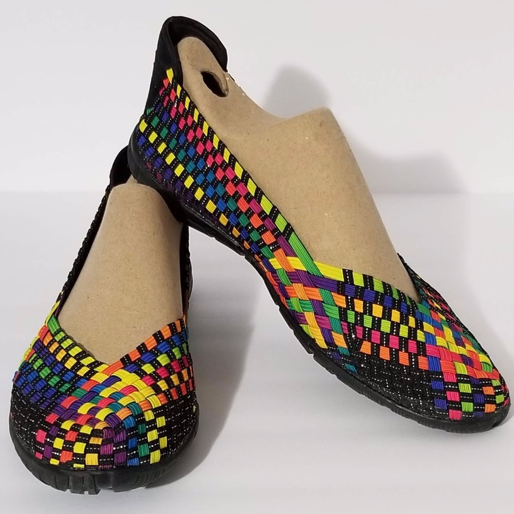 Womens Corkys Sidewalk Slip on Flats Rainbow Sz 11
